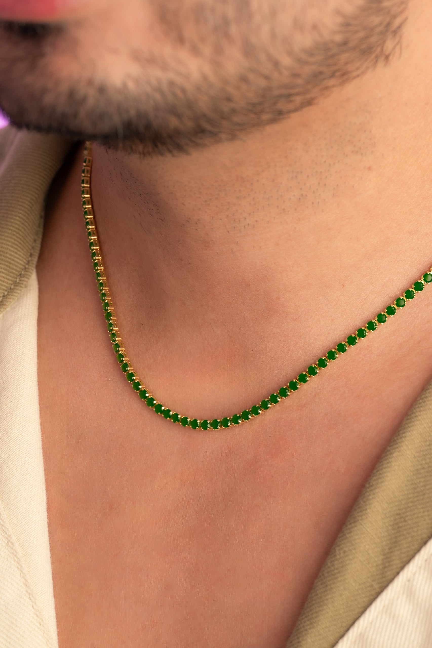 Cadena Tennis Verde 45 cm + extensor