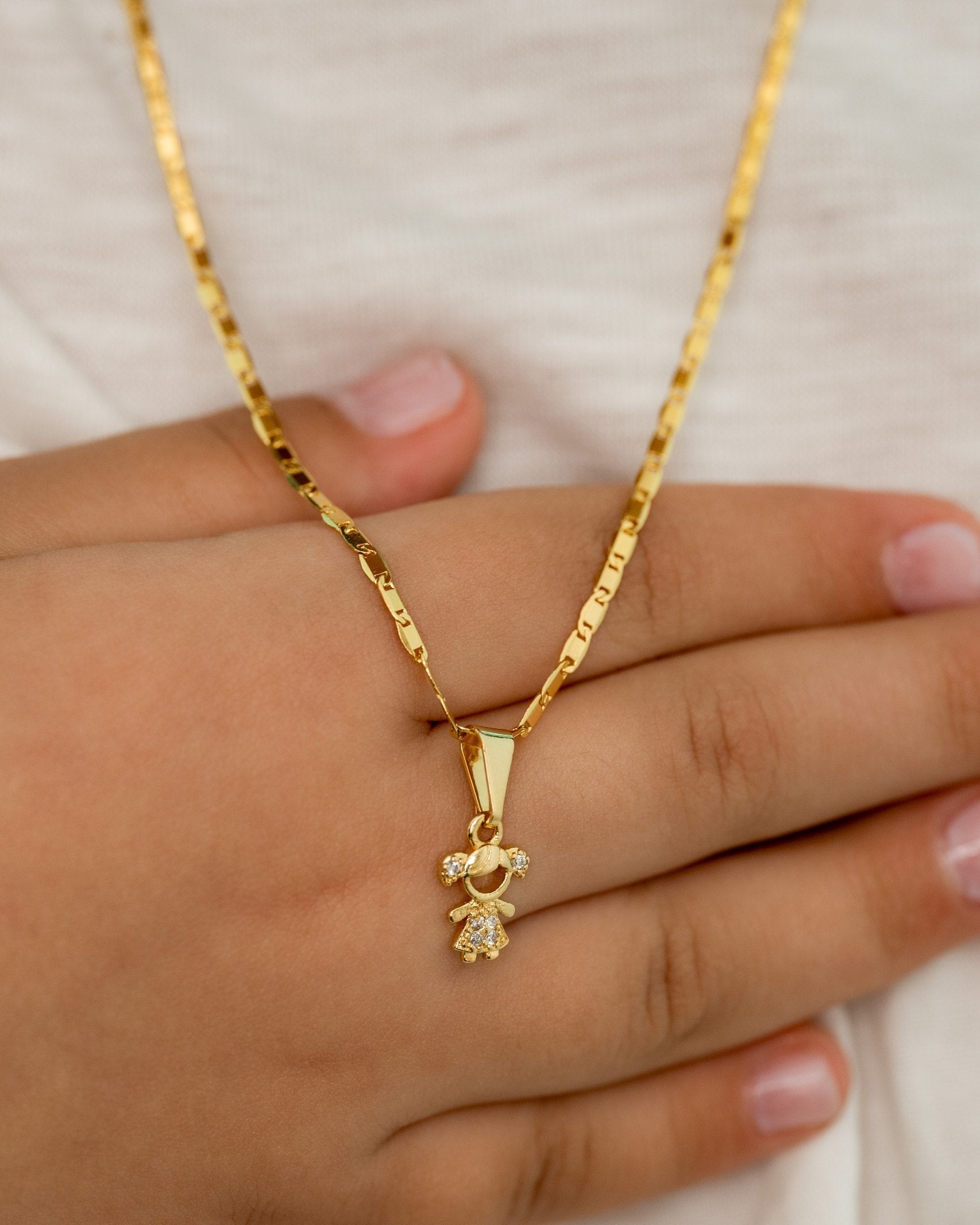 Cadena Escalera delgada Plana Lisa 45cm