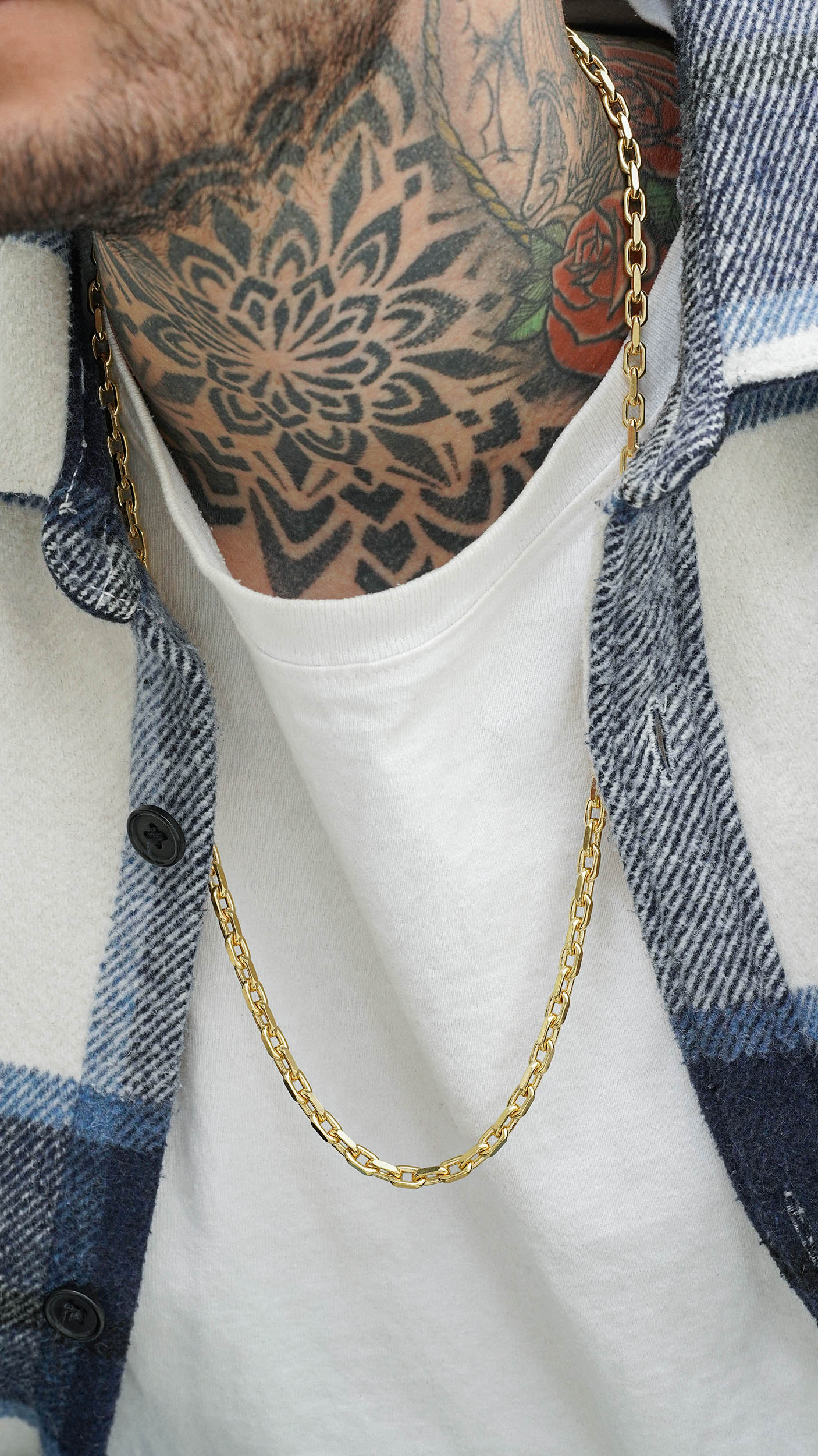 Cadena Aros Diamantada Gruesa 65 Cm