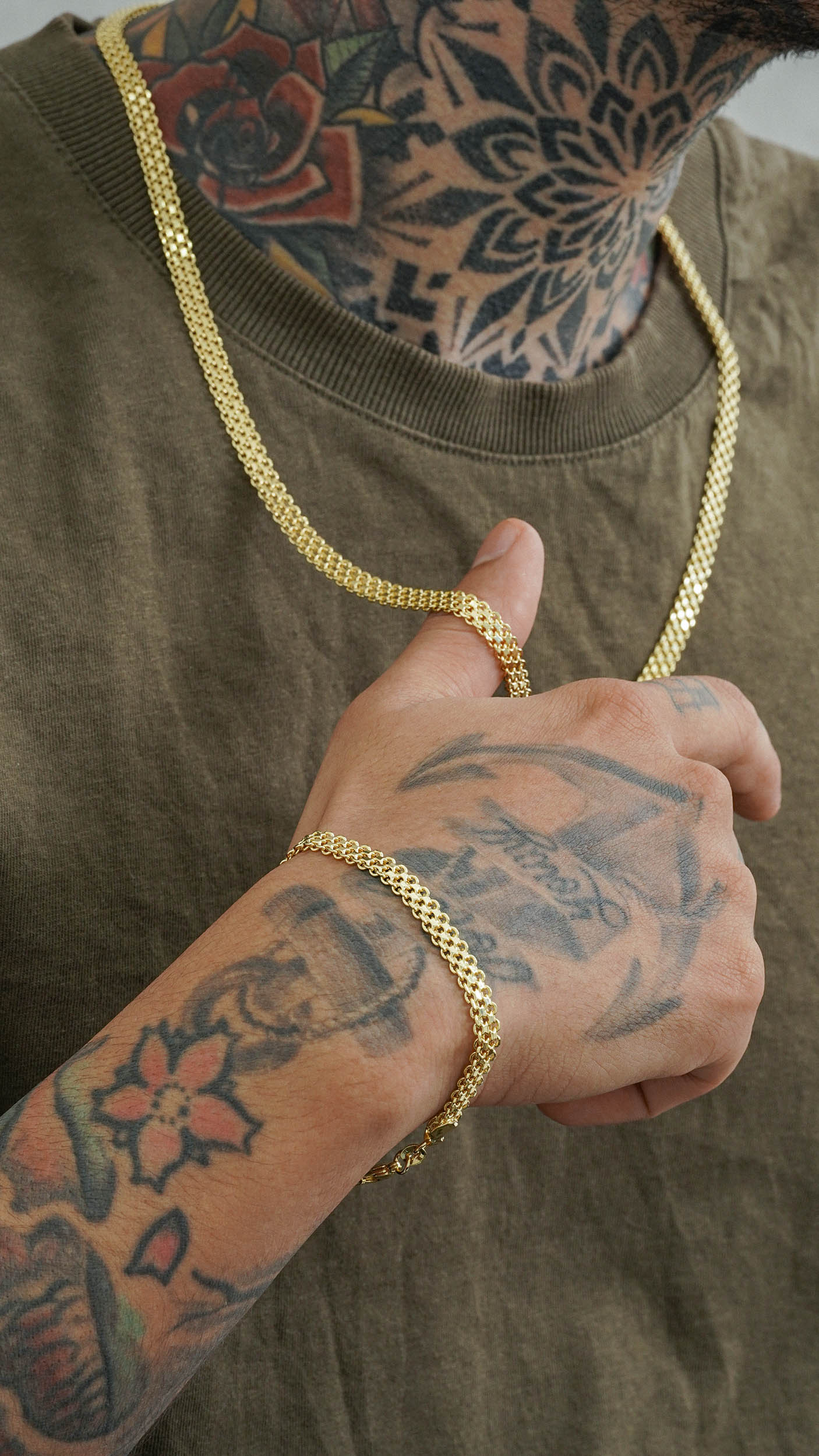 Cadena tejido Chino Doble Carril 65 cm