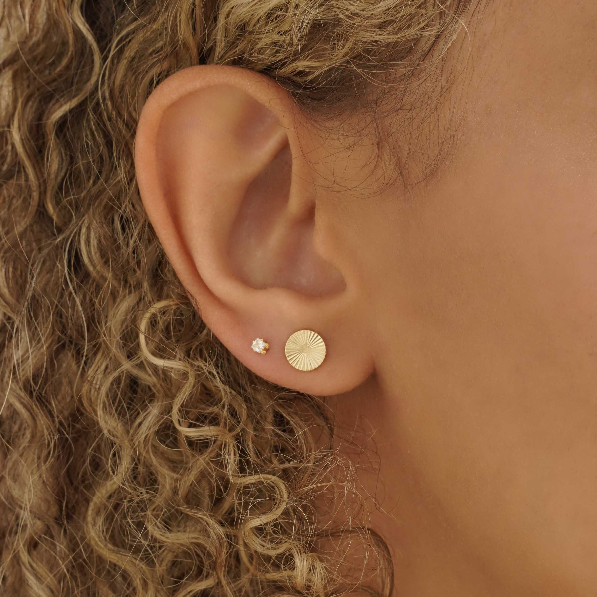 Aretes Topo Mini Circon Cuadrado CRISTAL
