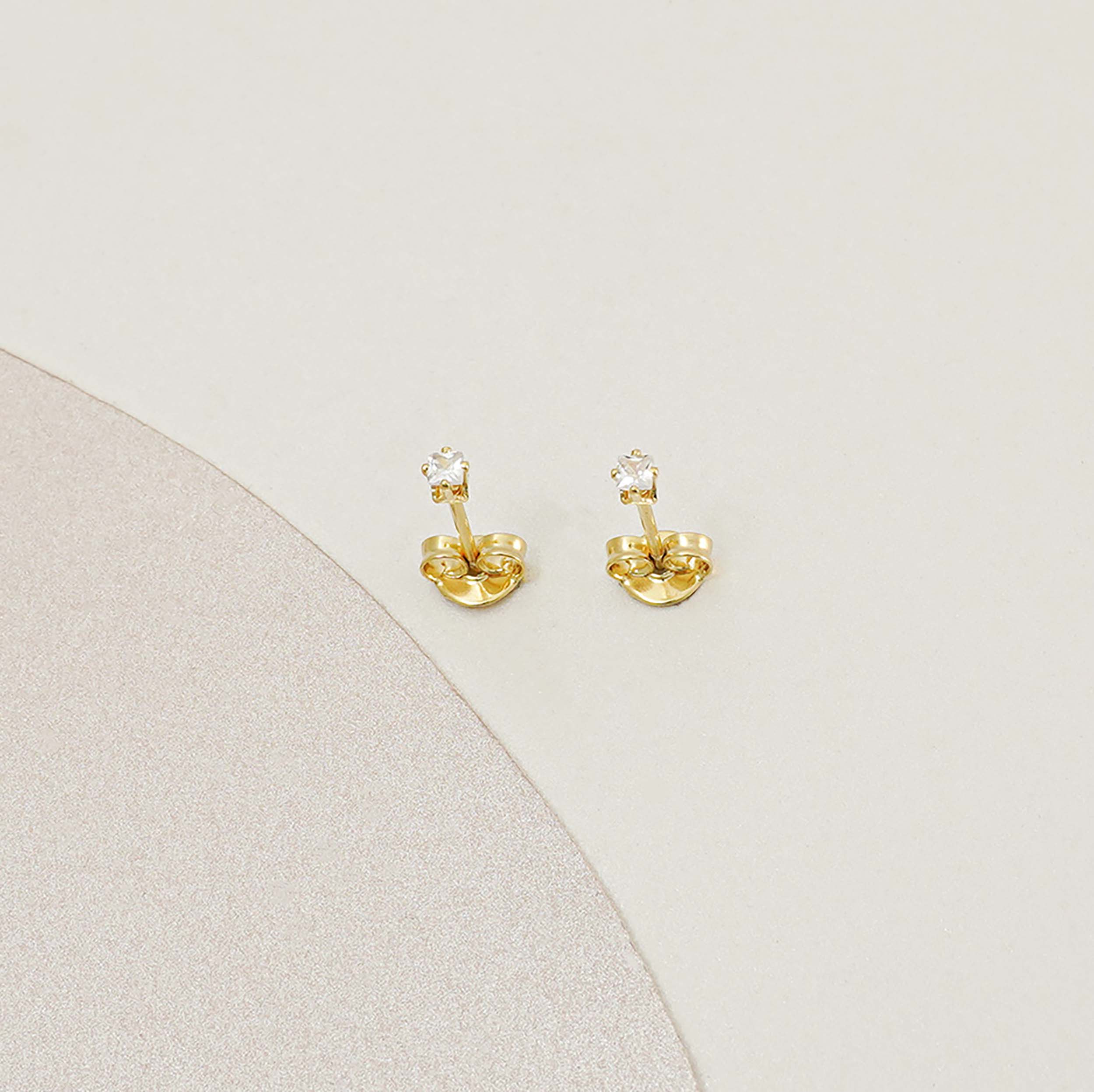 Aretes Topo Mini Circon Cuadrado CRISTAL