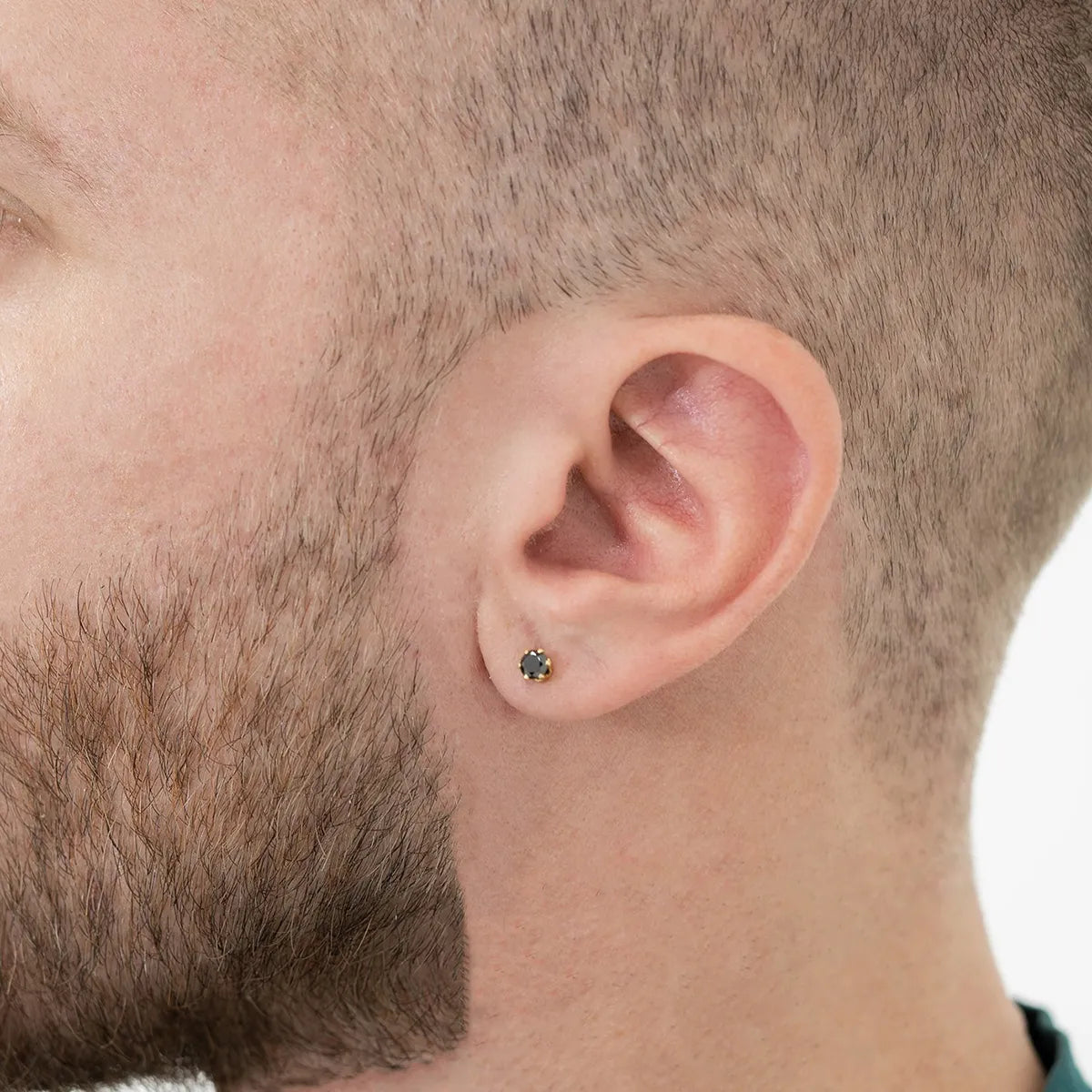 Aretes Topo Circon Redondo NEGRO