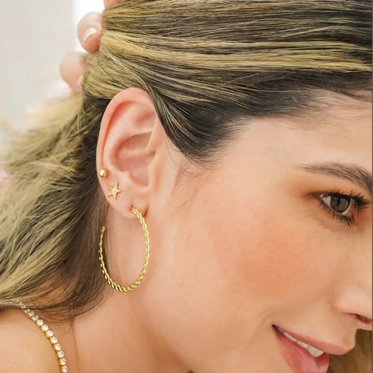 Aretes Semi Candonga 3.8 Cms