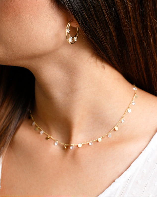 Cadena Cubana circonias 45 cm + extensor 5 cm