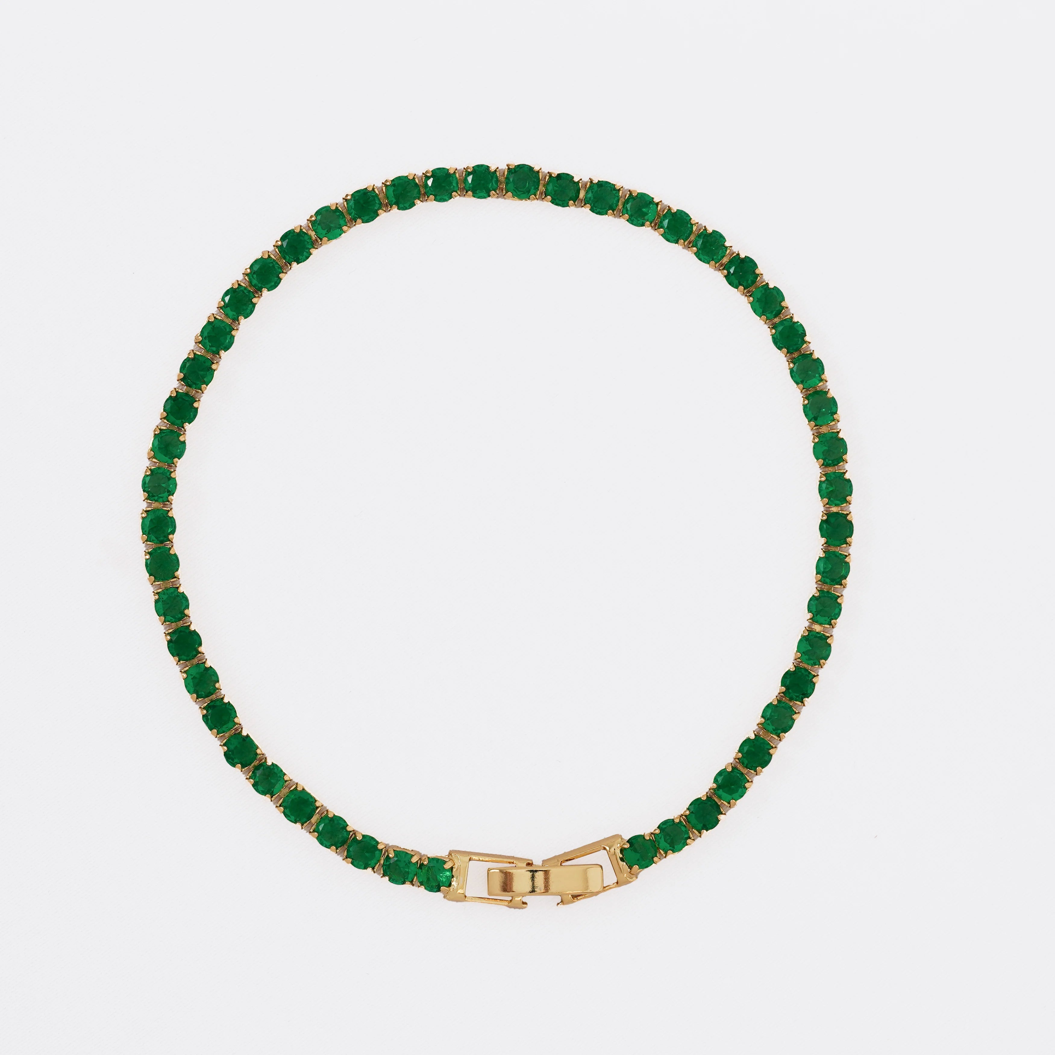 Pulsera Circonias Verde 20 Cms