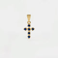 Dije Cruz 6 Circonias Azul