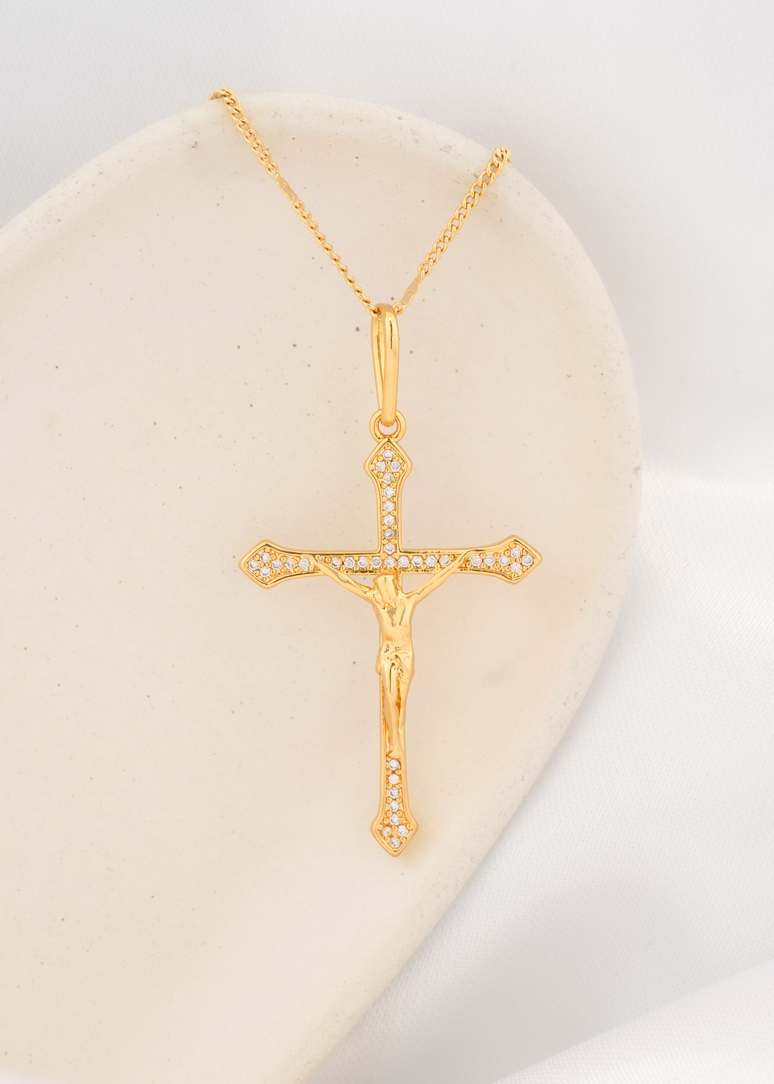 Dije Cruz Cristo Circonias 4 Cms